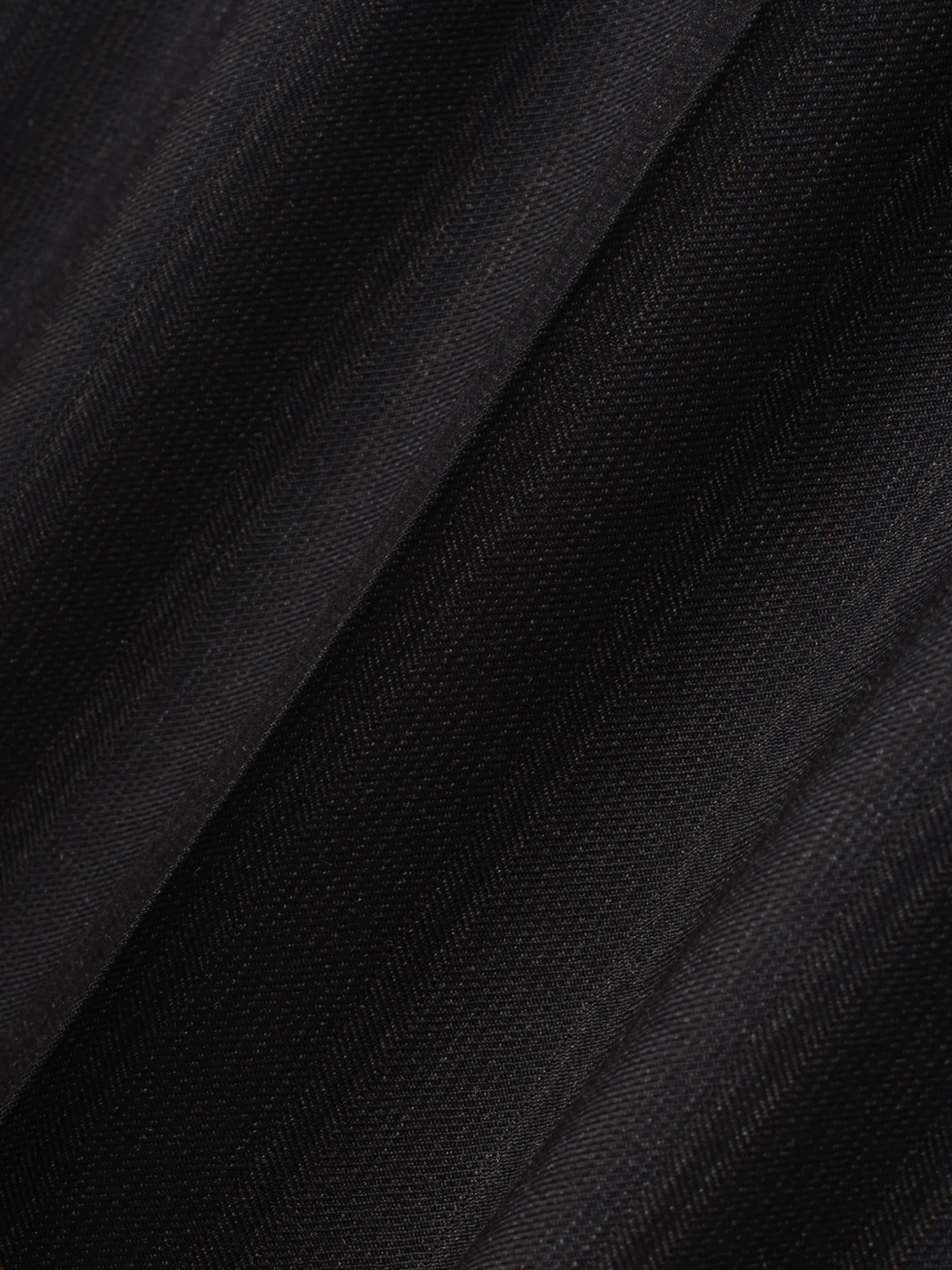 Black Striped Wool Wide Leg Drawstring Pants
