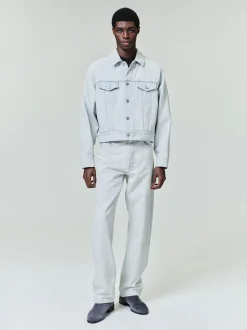 Bleach Washed Denim Straight 5 Pocket