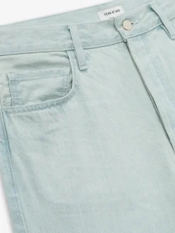 Bleach Washed Denim Straight 5 Pocket