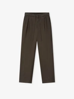 Cotton Canvas Pleat Front Pant