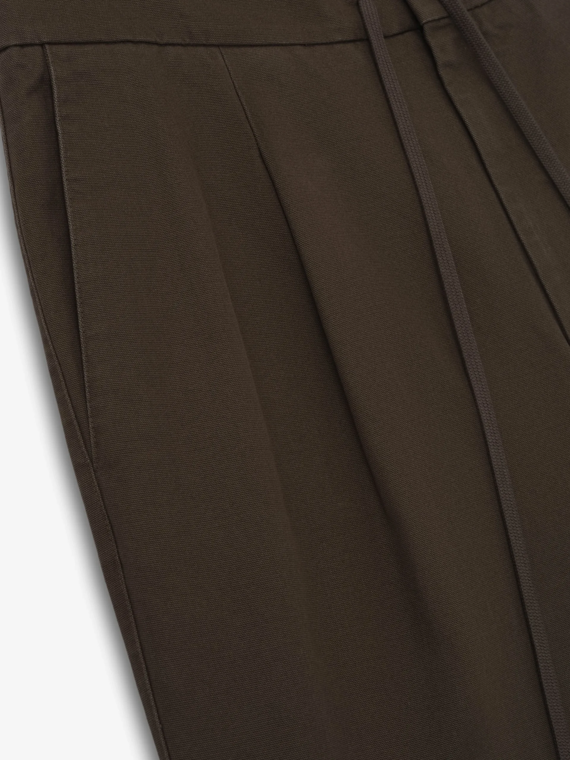 Cotton Canvas Pleat Front Pant