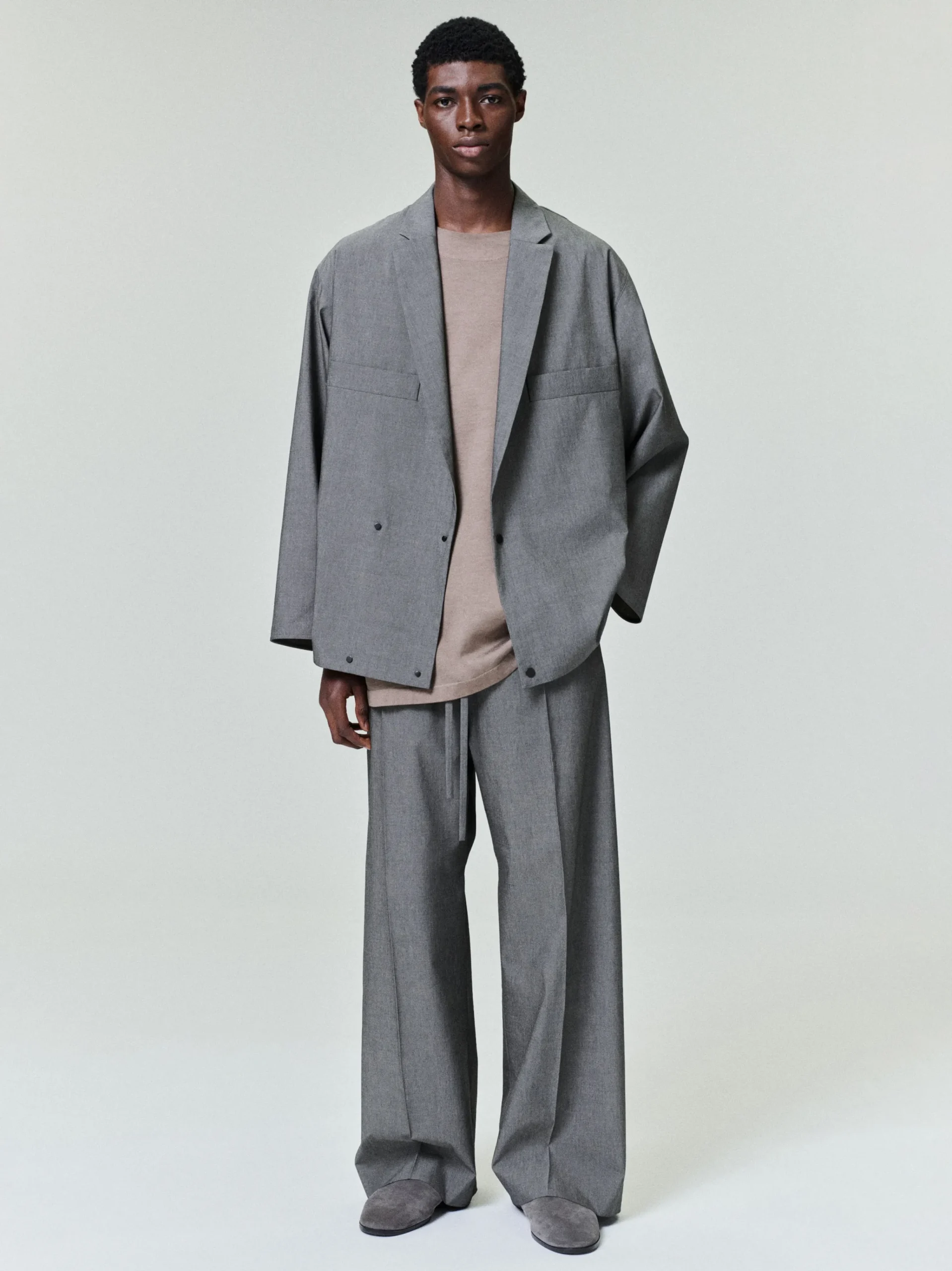 Cotton Wool Oxford Shirt Jacket