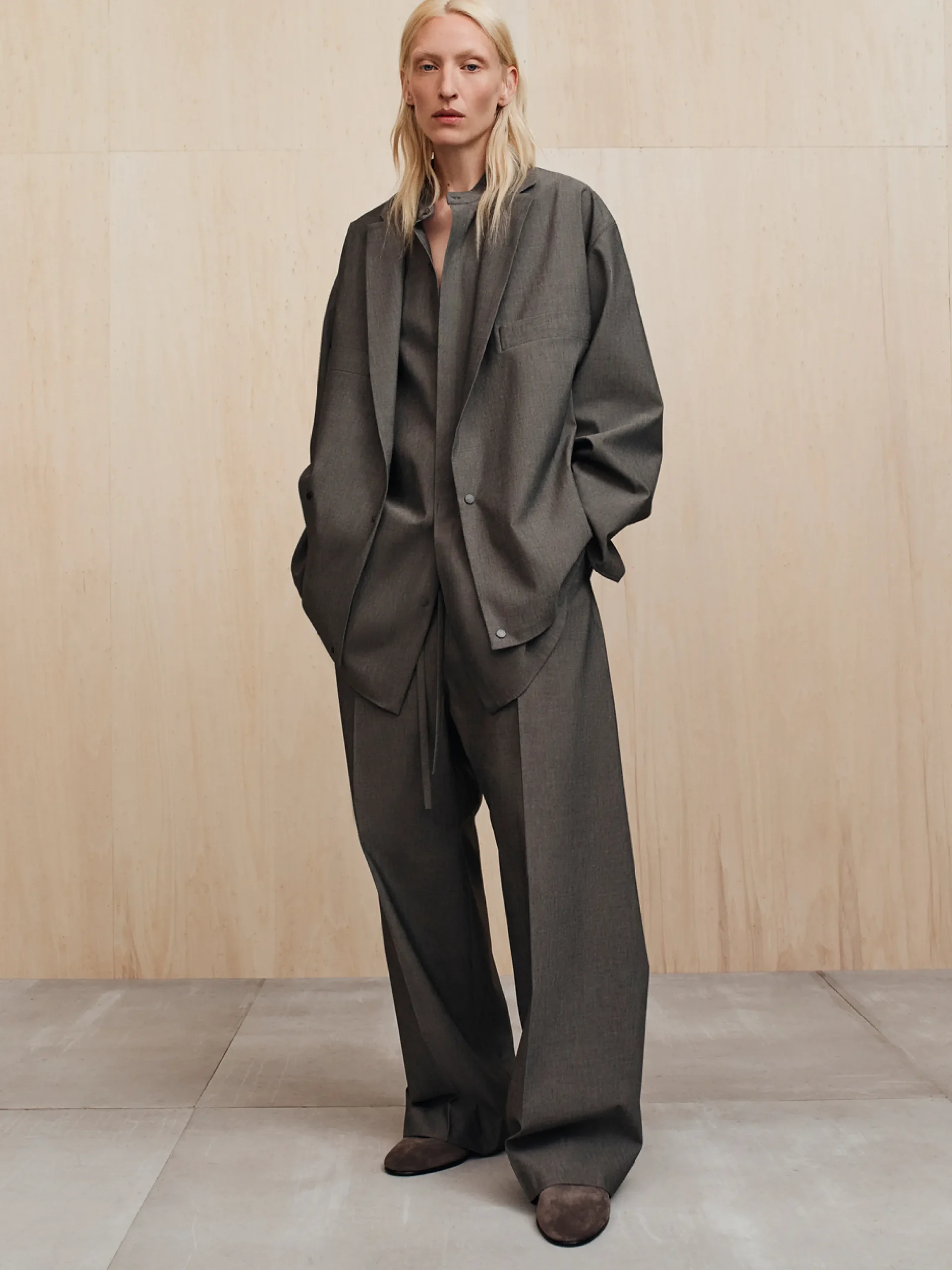 Cotton Wool Oxford Shirt Jacket
