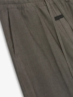 Cotton Wool Oxford Wide Leg Drawstring Pants