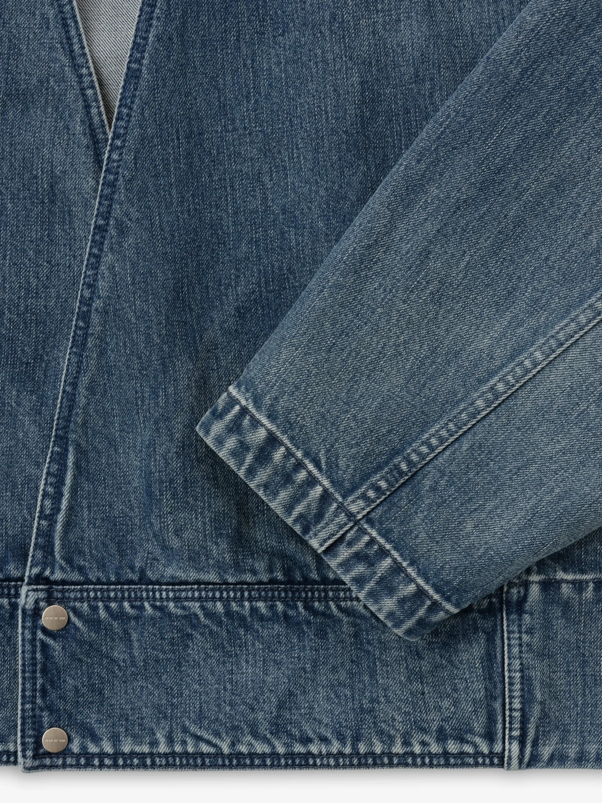 Denim Lapelless Jacket