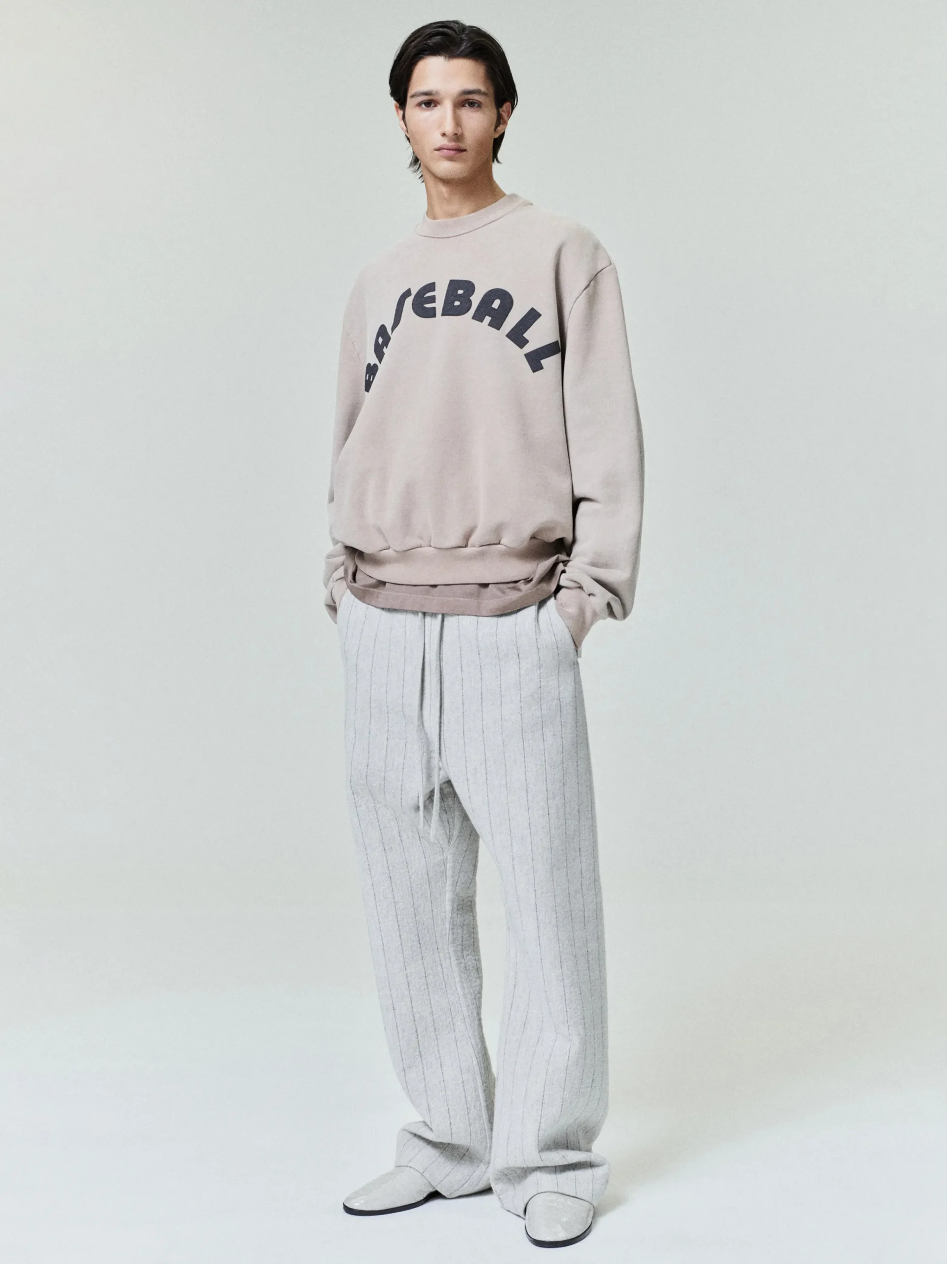 Double Face Wool Baseball Flared Pants
