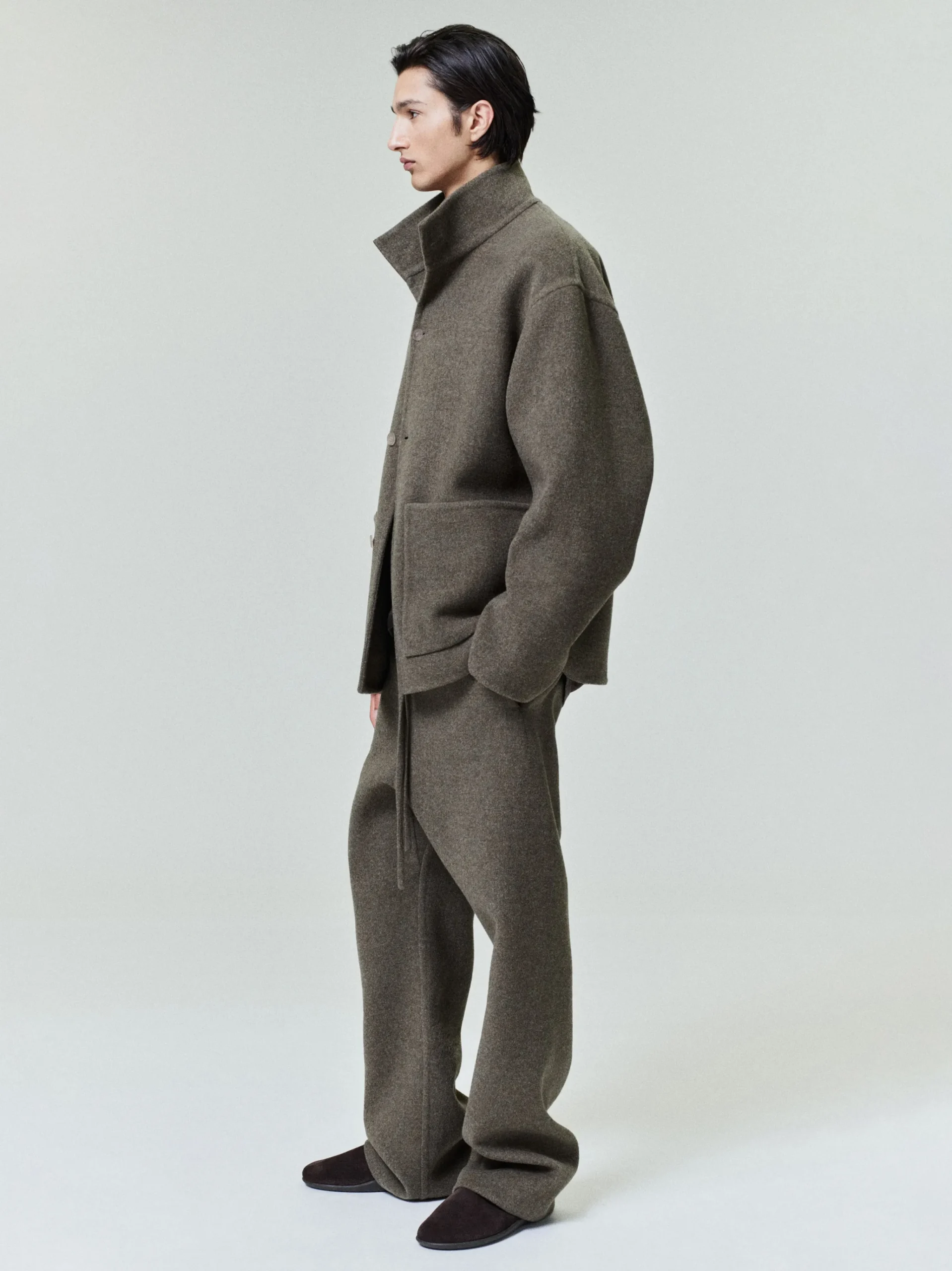 Double Face Wool Cashmere Flared Pants