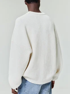 Double Knit Linen Wool Cotton Crewneck Sweater