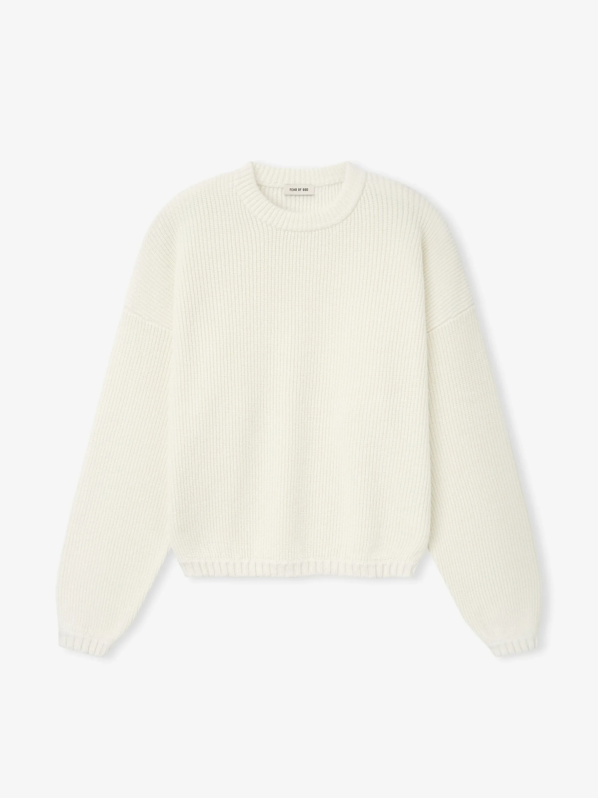 Double Knit Linen Wool Cotton Crewneck Sweater