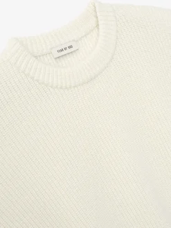 Double Knit Linen Wool Cotton Crewneck Sweater