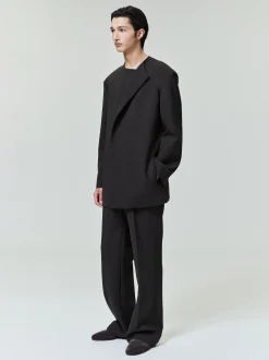 Double Weave Wool Crewneck Jacket