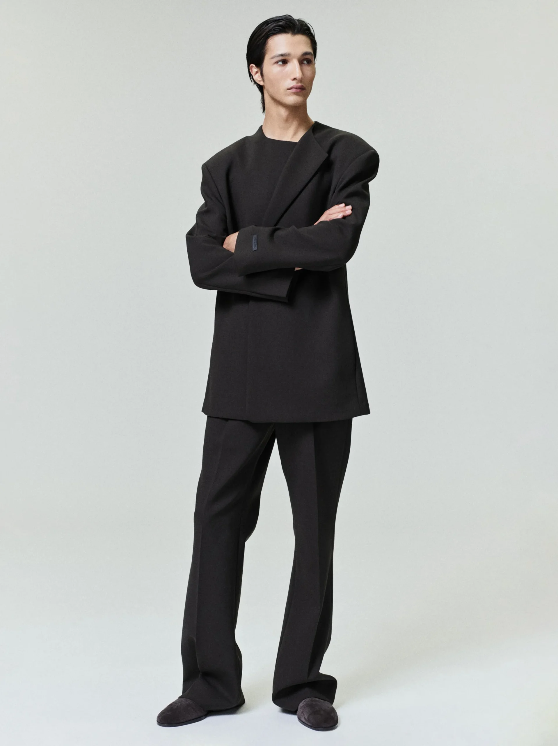 Double Weave Wool Crewneck Jacket
