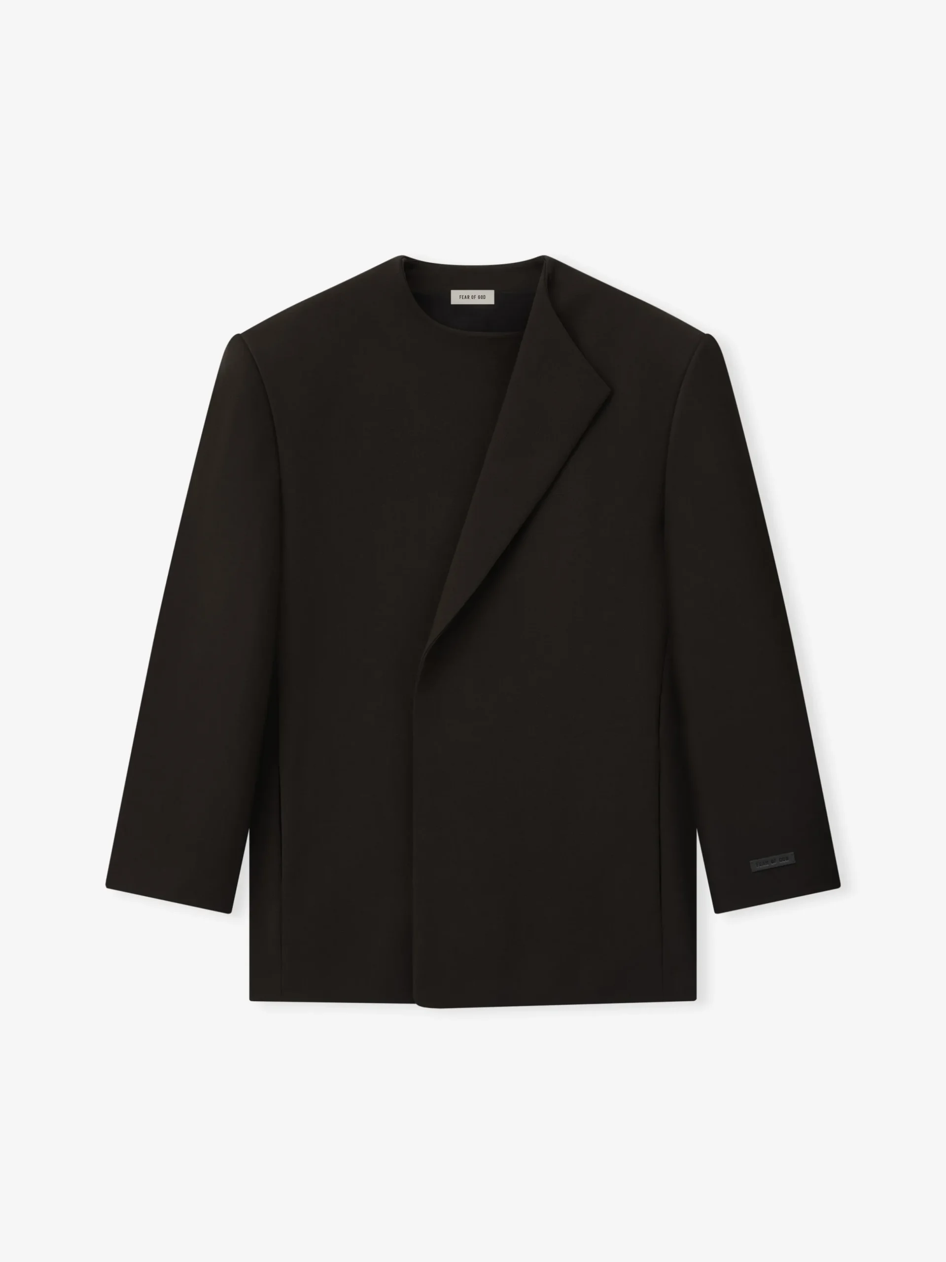 Double Weave Wool Crewneck Jacket