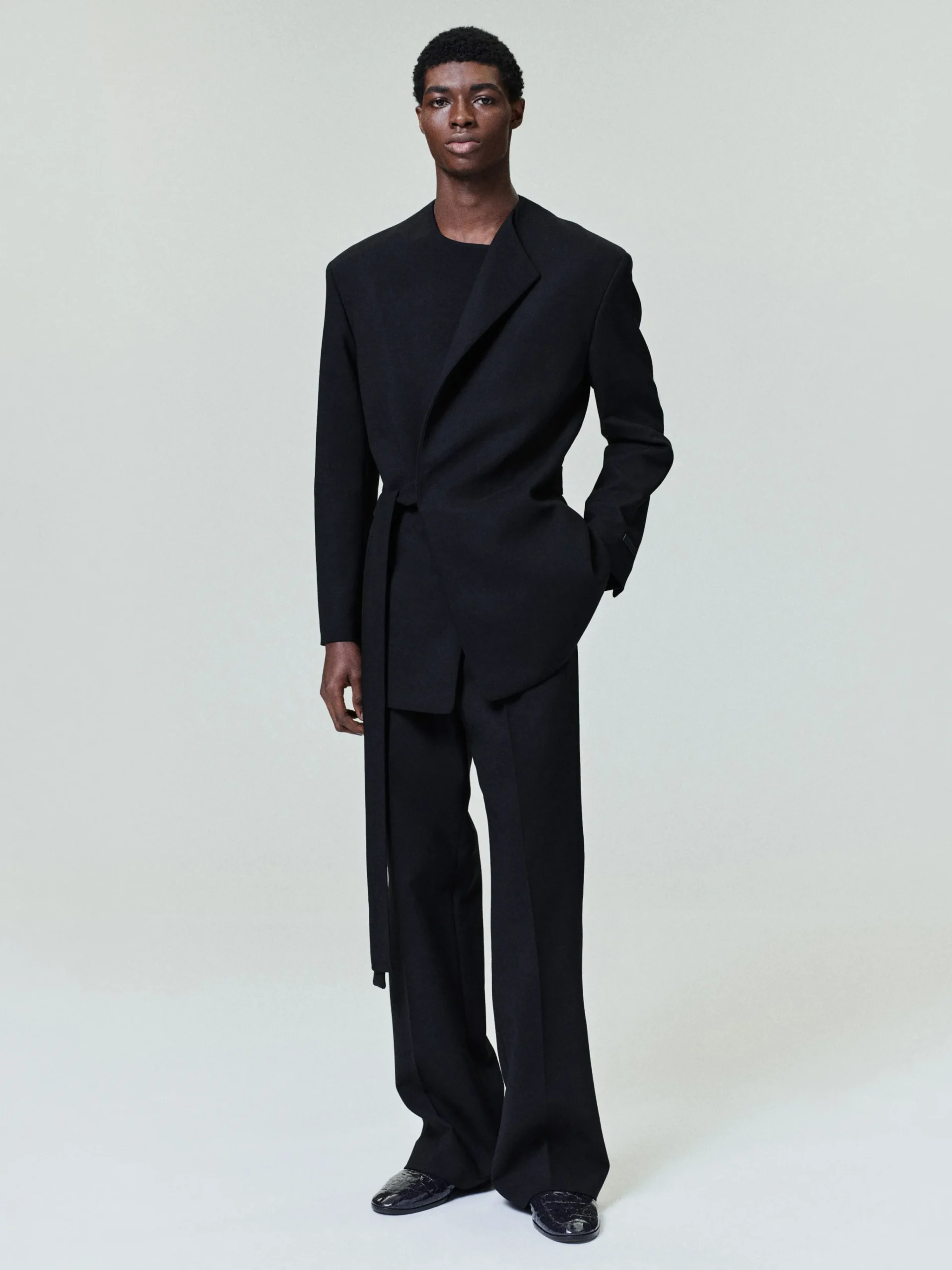 Double Weave Wool Tailored Flared Pants