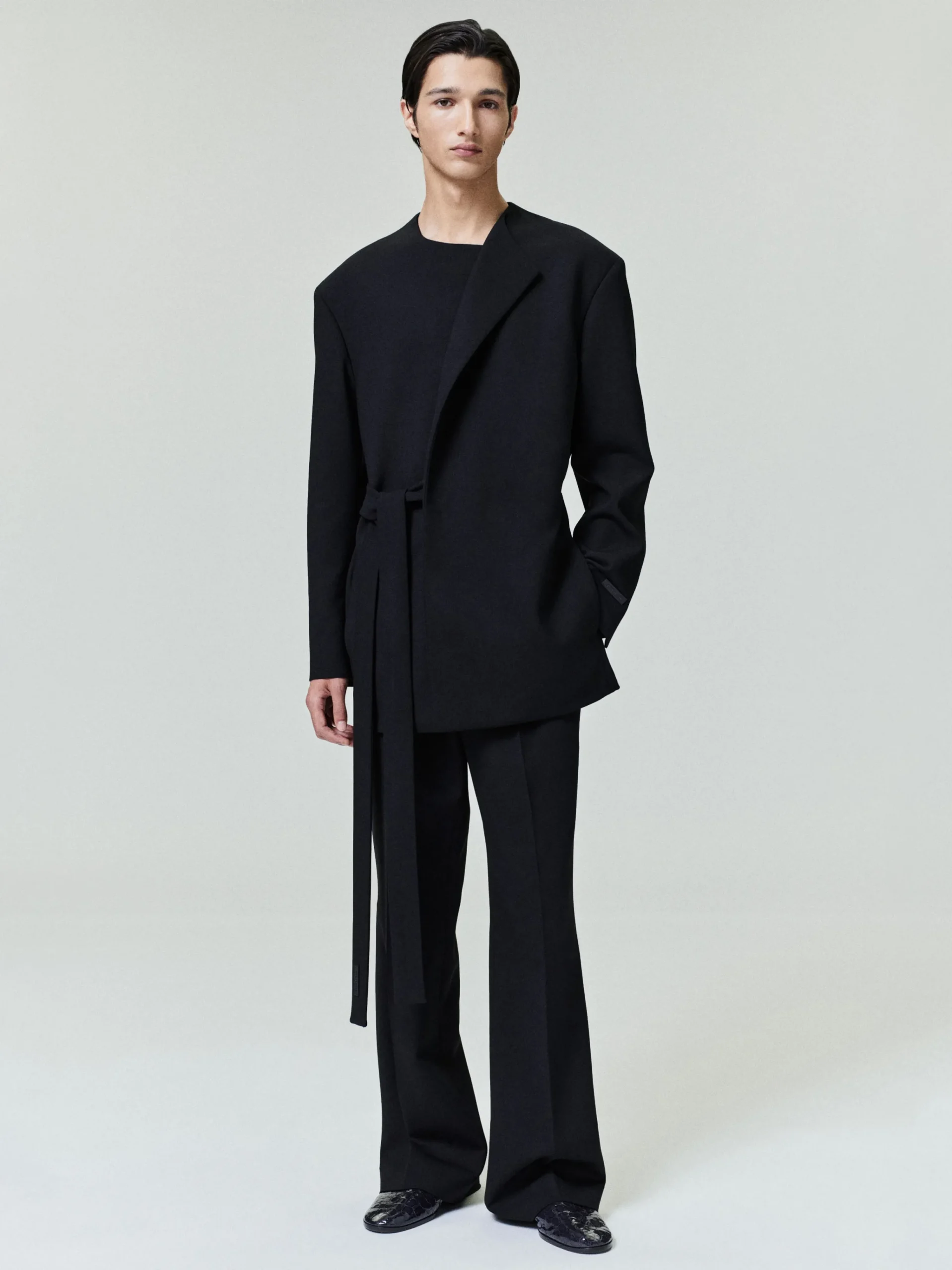 Double Weave Wool Tailored Flared Pants