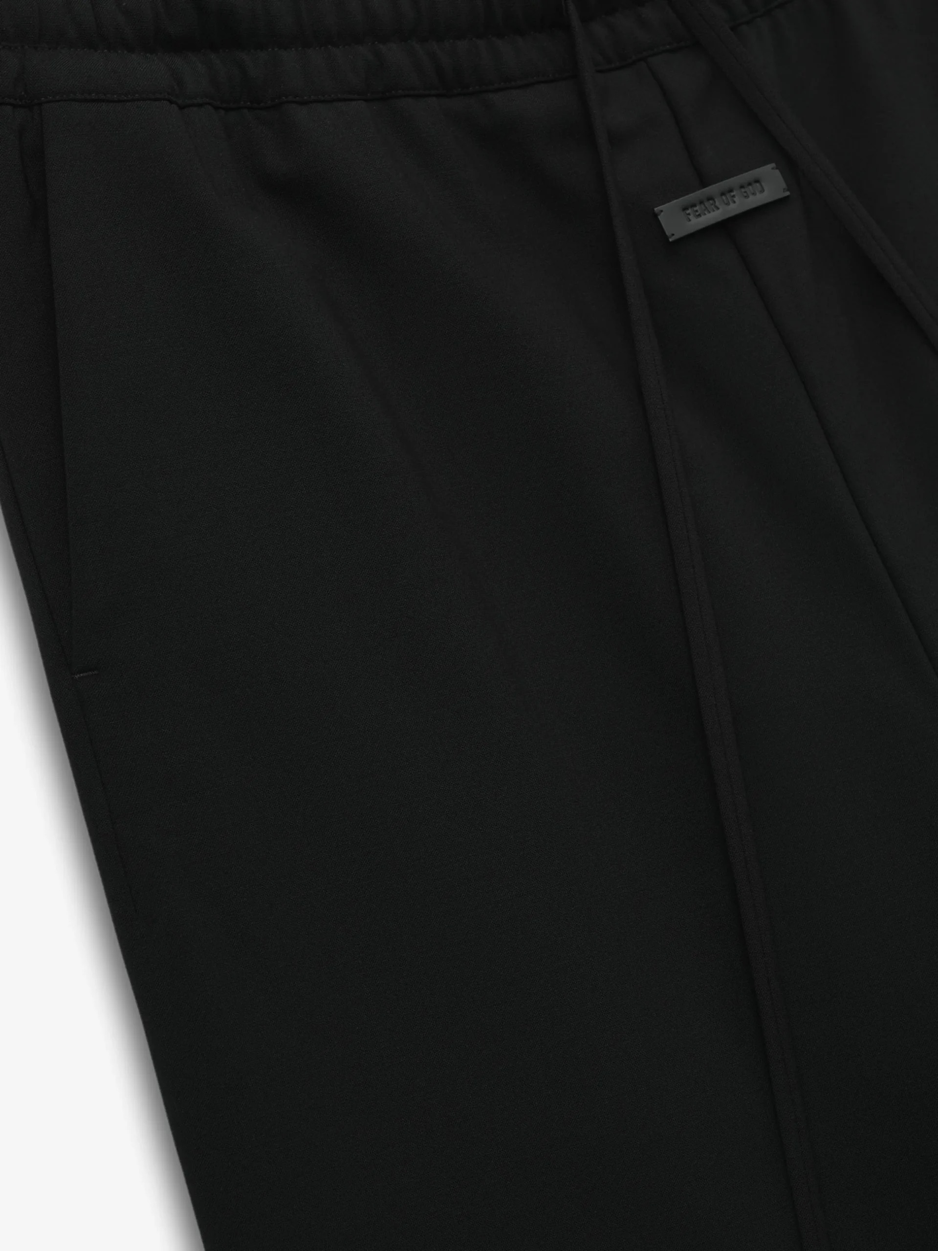 Double Weave Wool Wide Leg Drawstring Pants