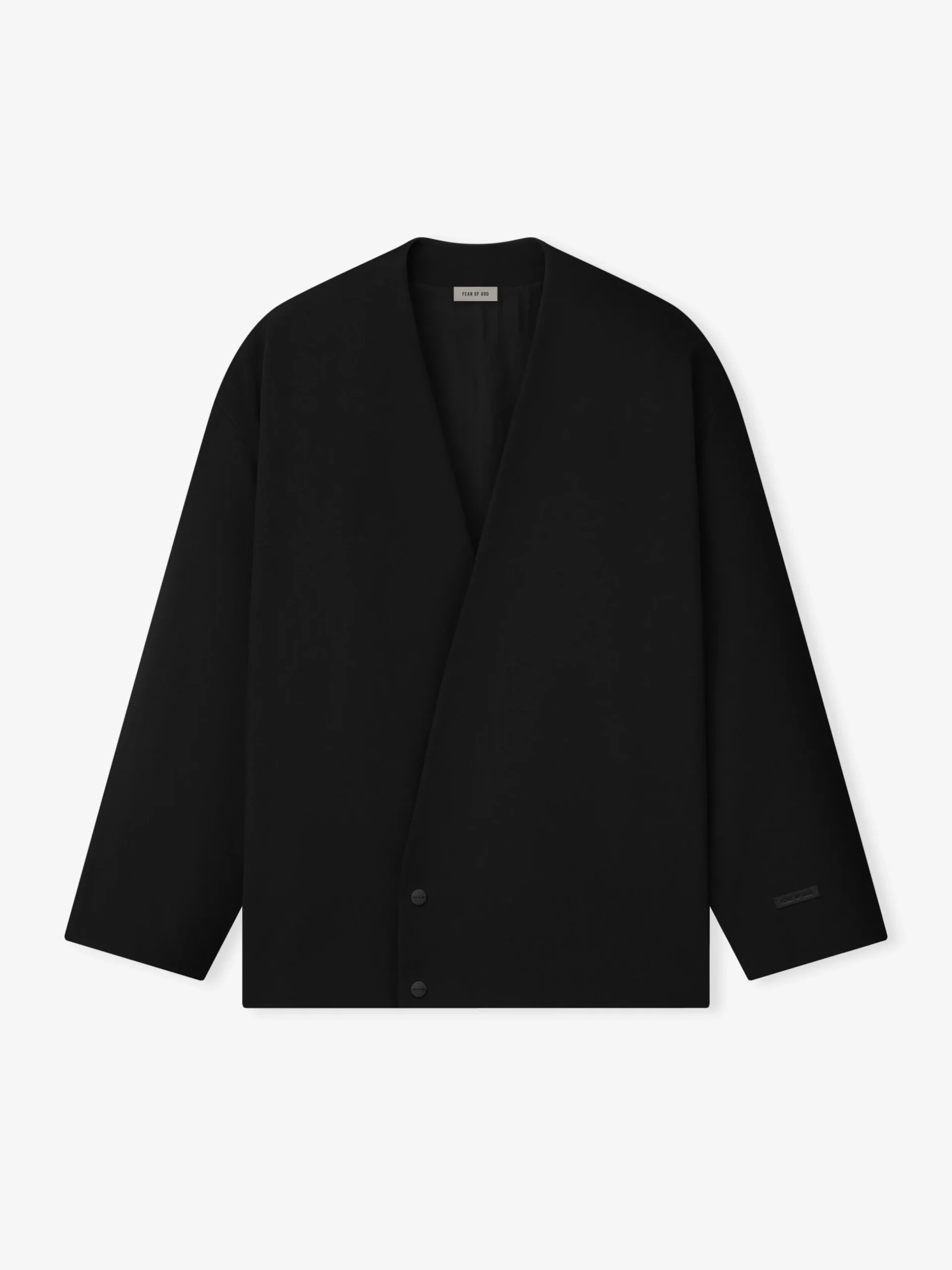 Easy Care Wool Relaxed Lapelless Jacket