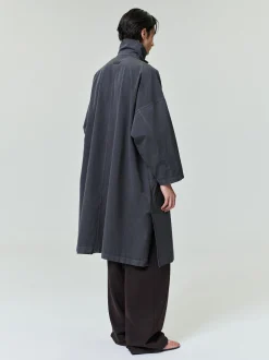 Garment-Dyed Cropped Sleeve Car Coat