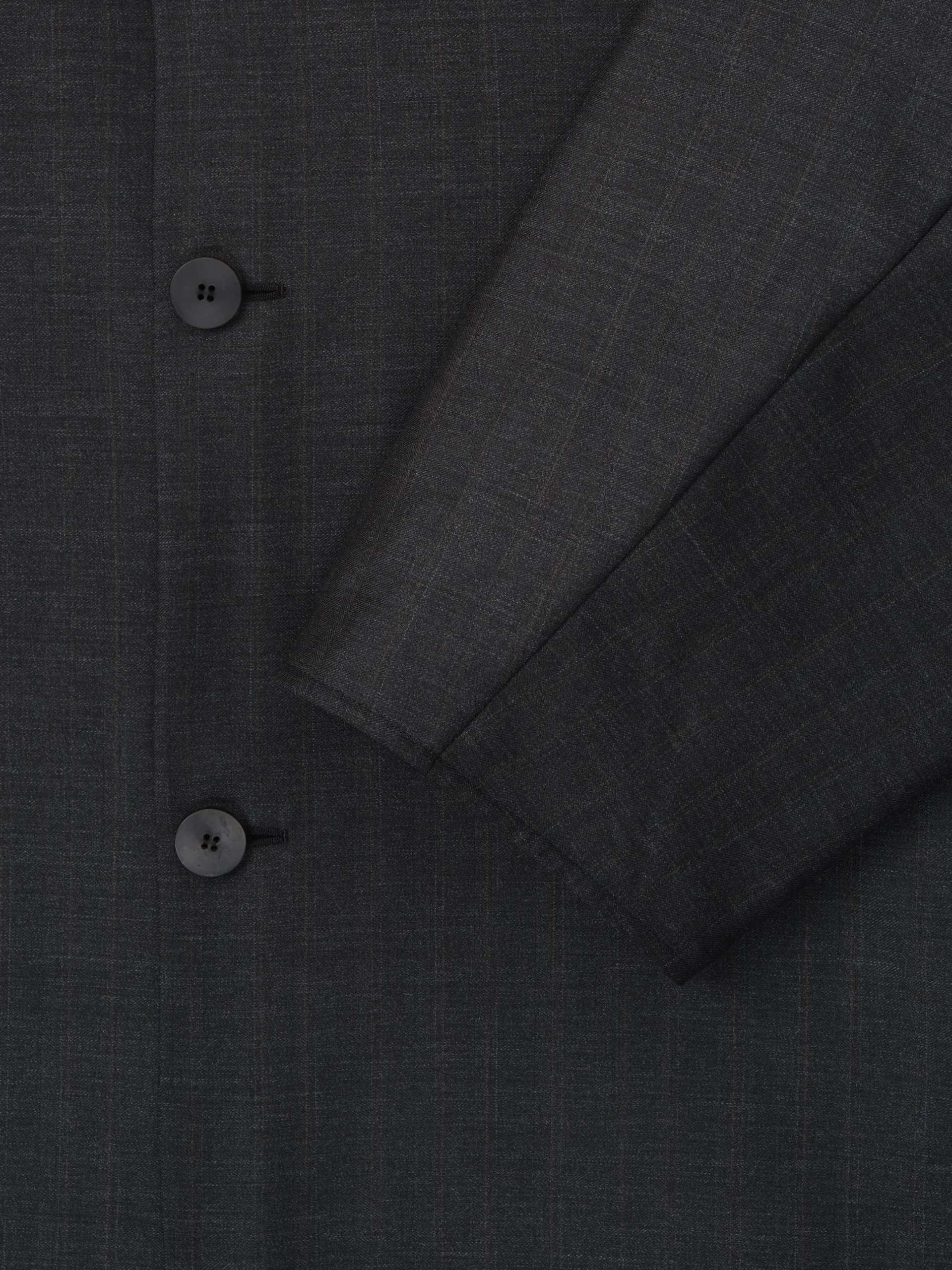 Grey Striped Wool Collarless Sport Jacket