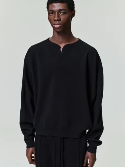Merino Milano Knit Henley Sweater