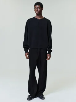 Merino Milano Knit Henley Sweater