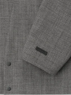 Mouline Wool Relaxed Lapelless Jacket