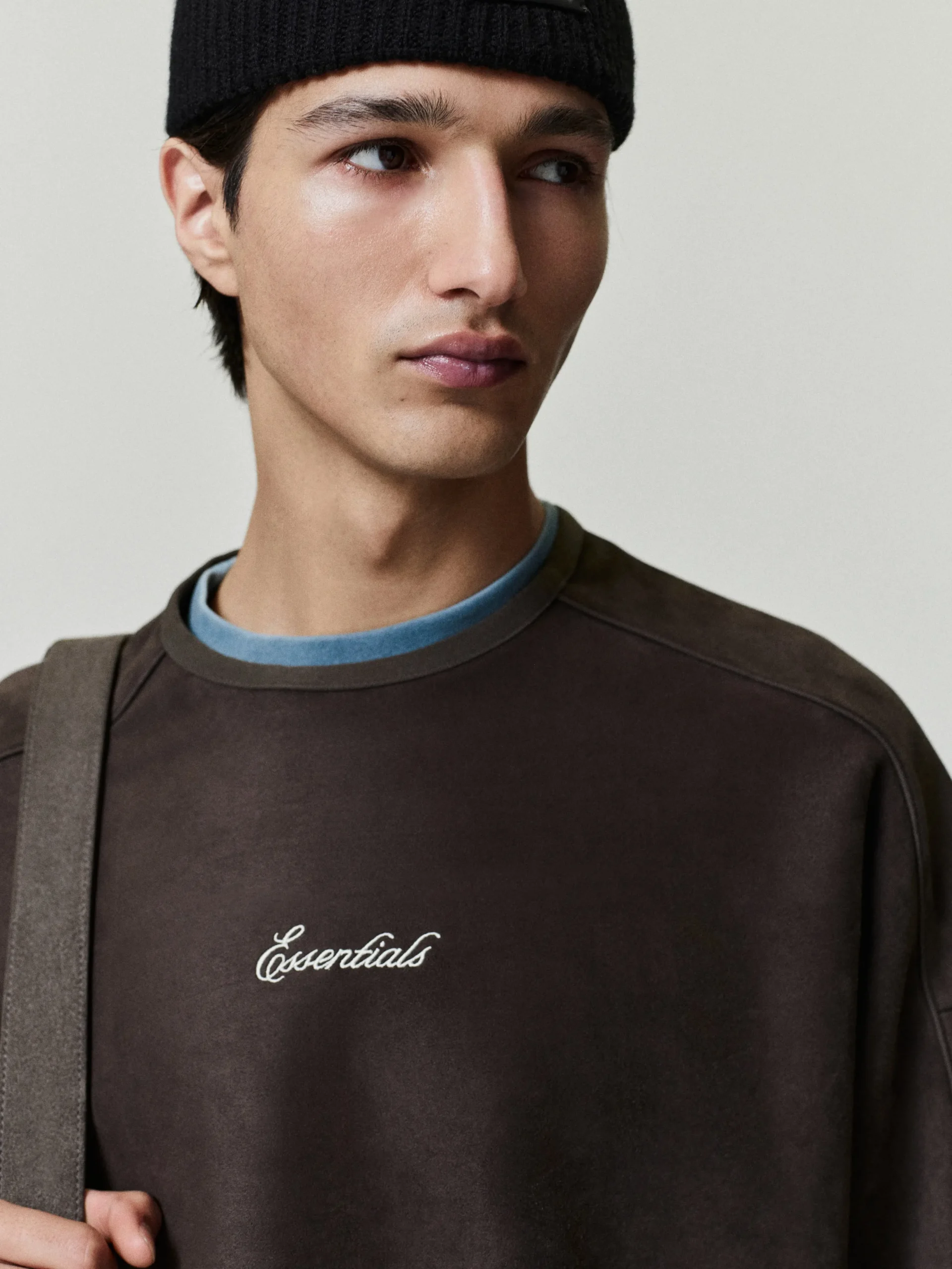 Suede Fleece Signature Modern Crewneck Sweatshirt