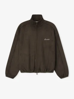 Suede Fleece Signature Modern Track Jacket W/ Piping
