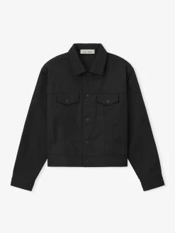 Textured Nylon Trucker Jacket