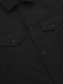 Textured Nylon Trucker Jacket