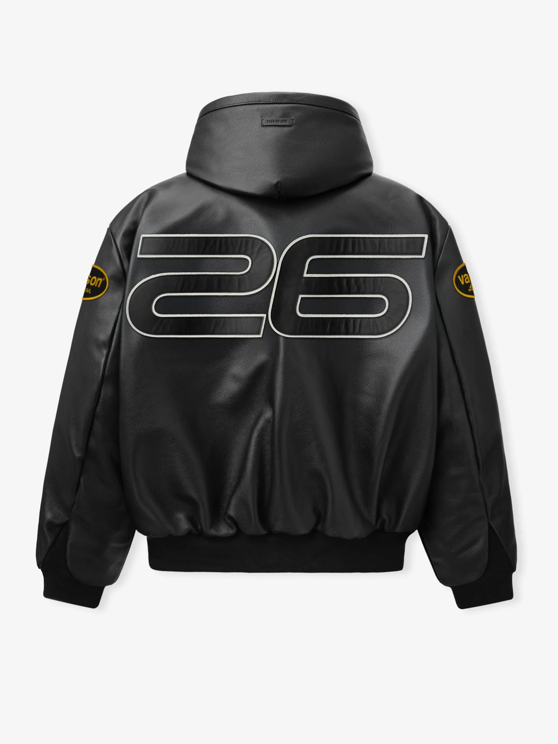Vanson Essentials Leather Hooded Bomber