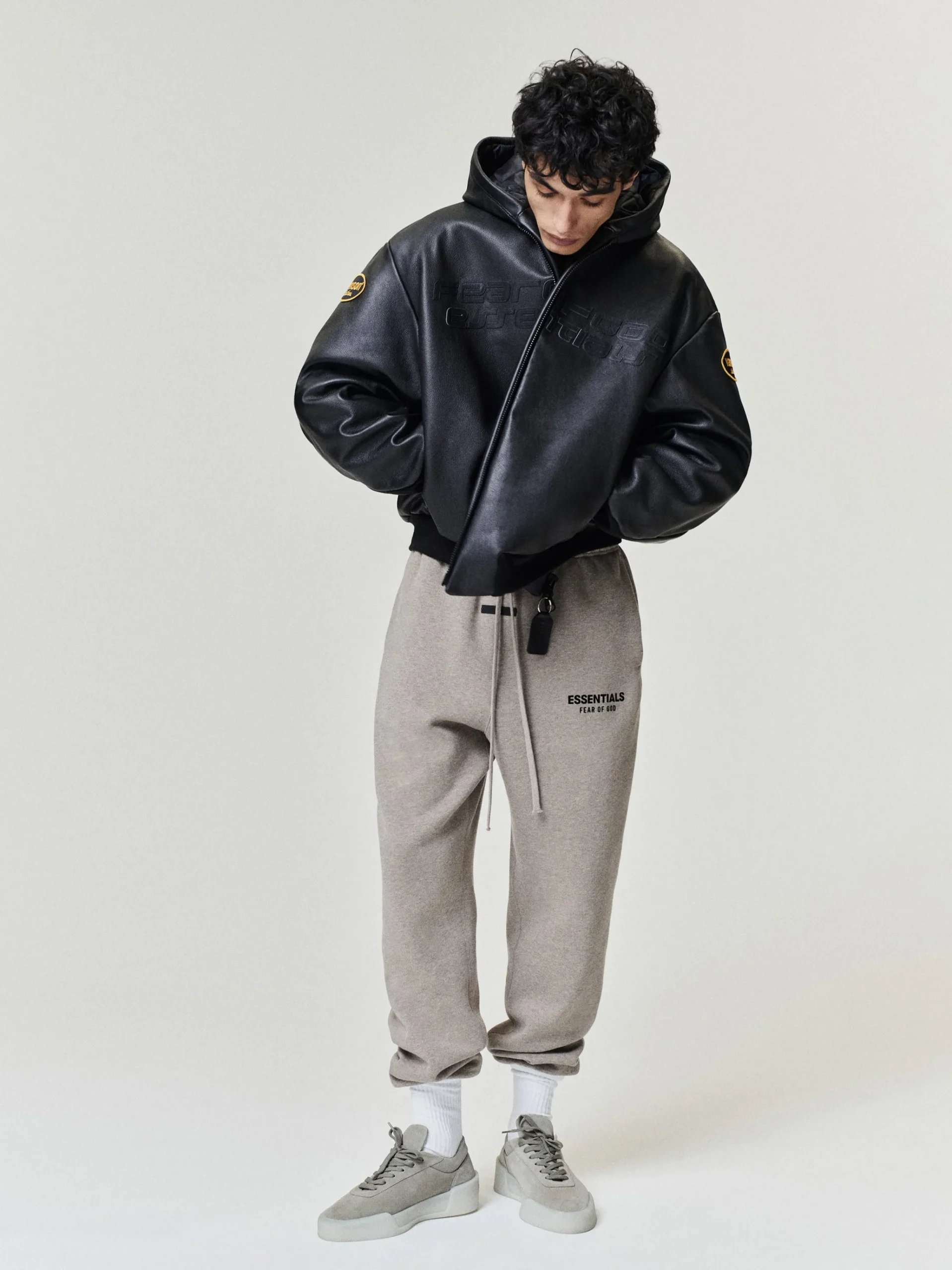 Vanson Essentials Leather Hooded Bomber