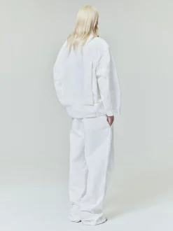 Womens Cotton Twill Relaxed Lapelless Jacket