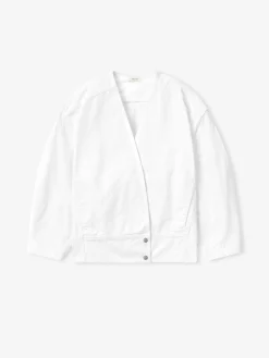 Womens Cotton Twill Relaxed Lapelless Jacket