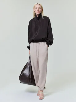 Womens Crinkle Viscose Track Jacket
