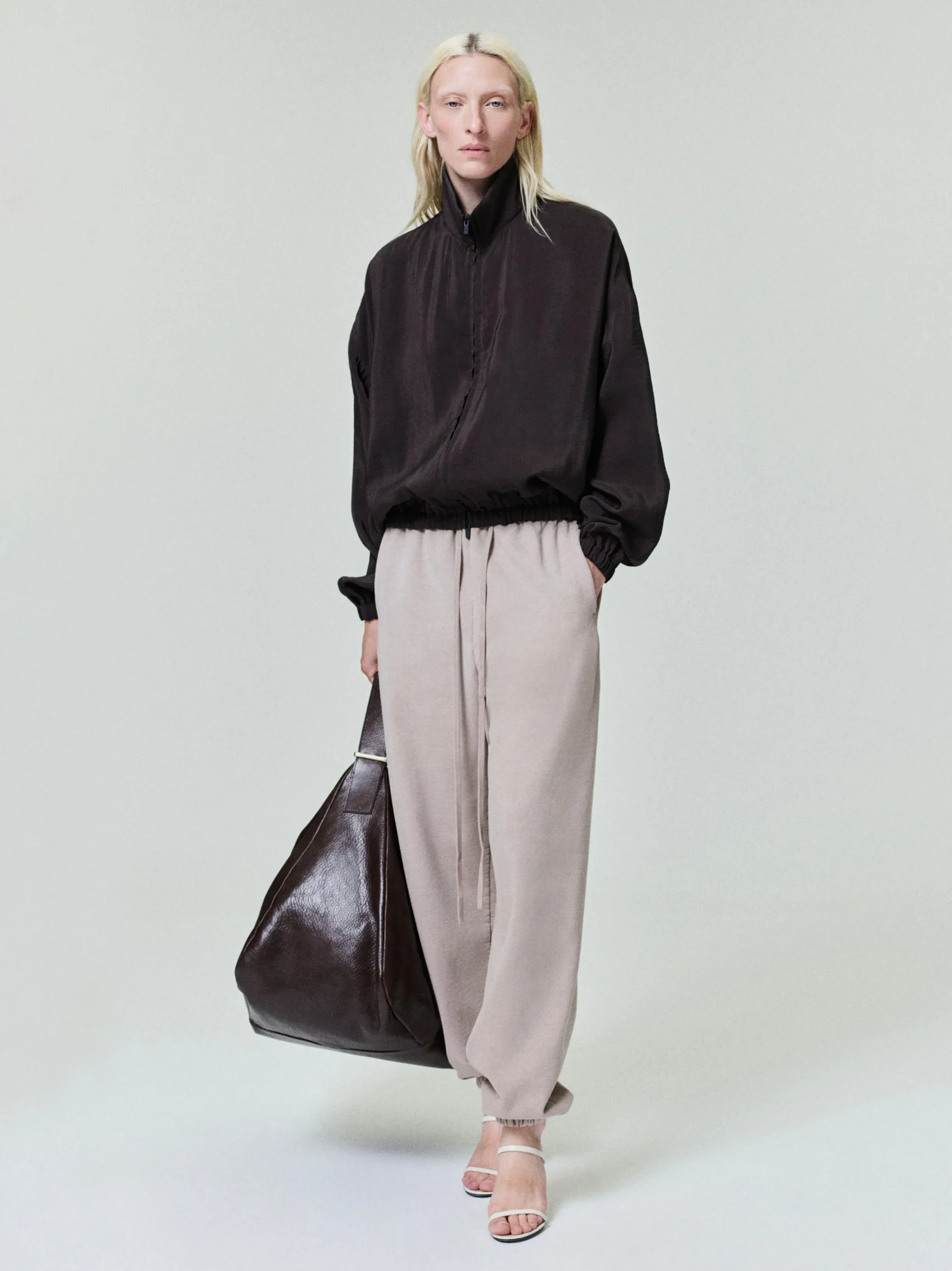Womens Crinkle Viscose Track Jacket