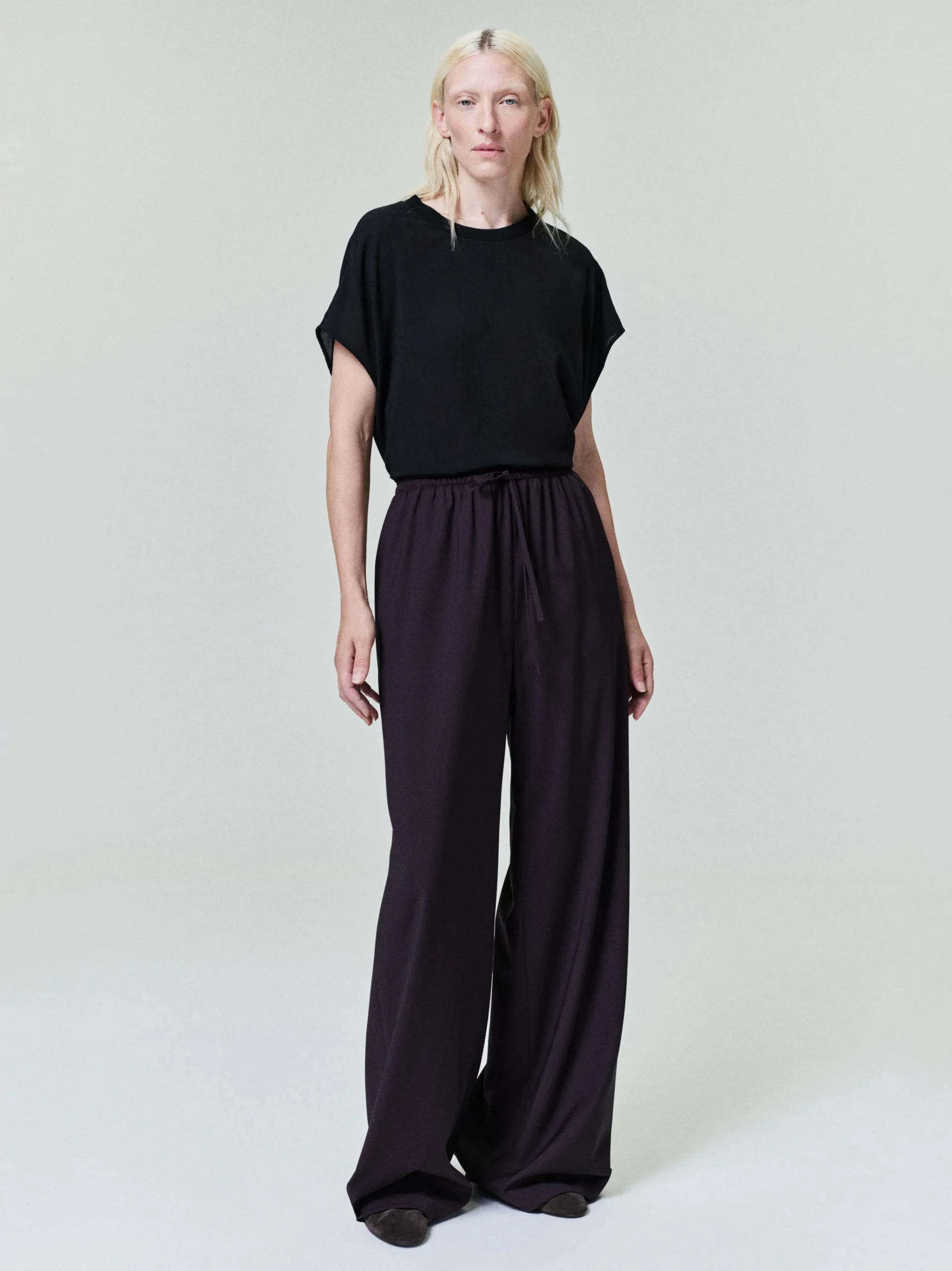Womens Easy Care Wool Drawstring Pants
