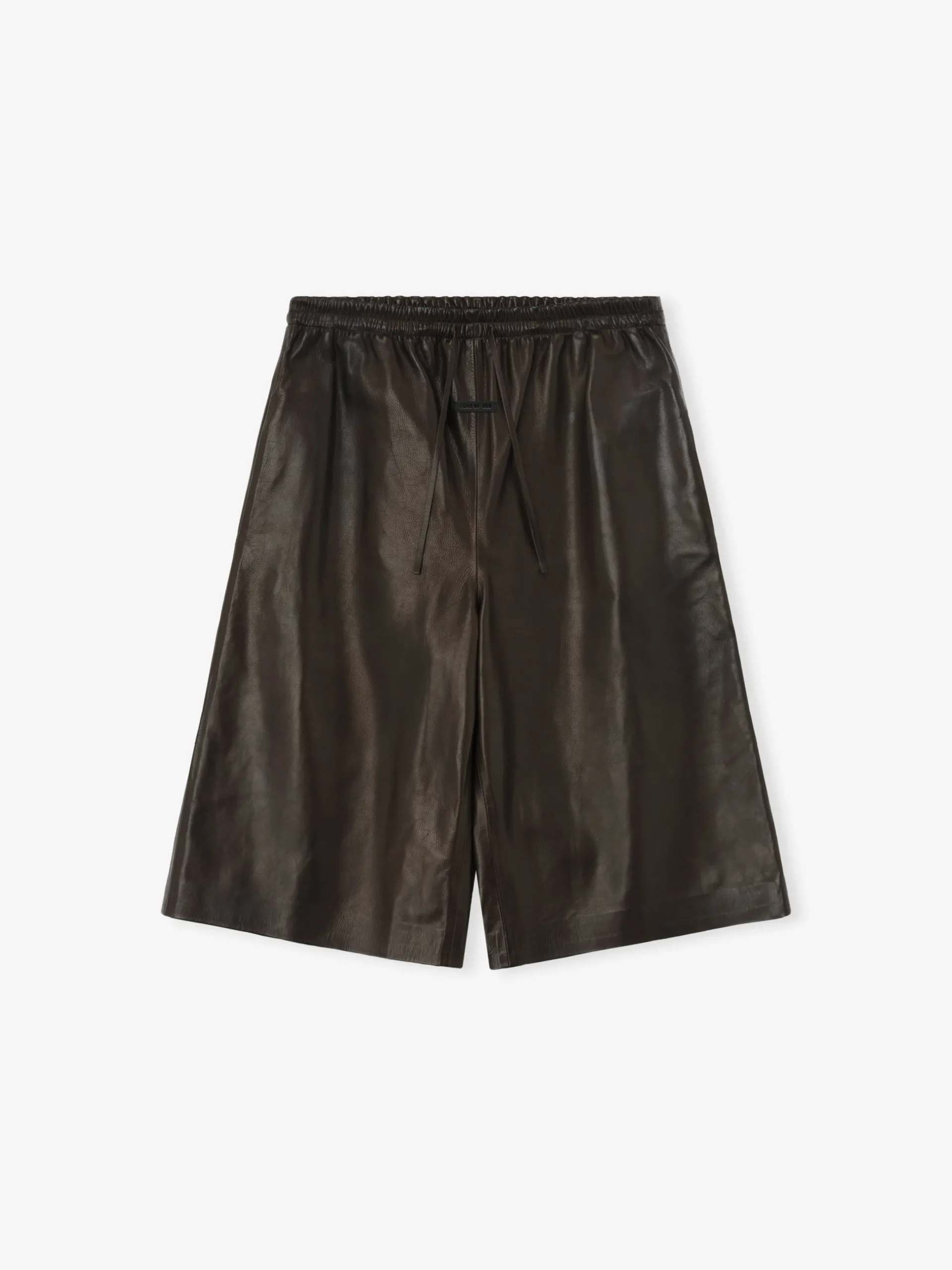 Womens Leather Drawstring Shorts