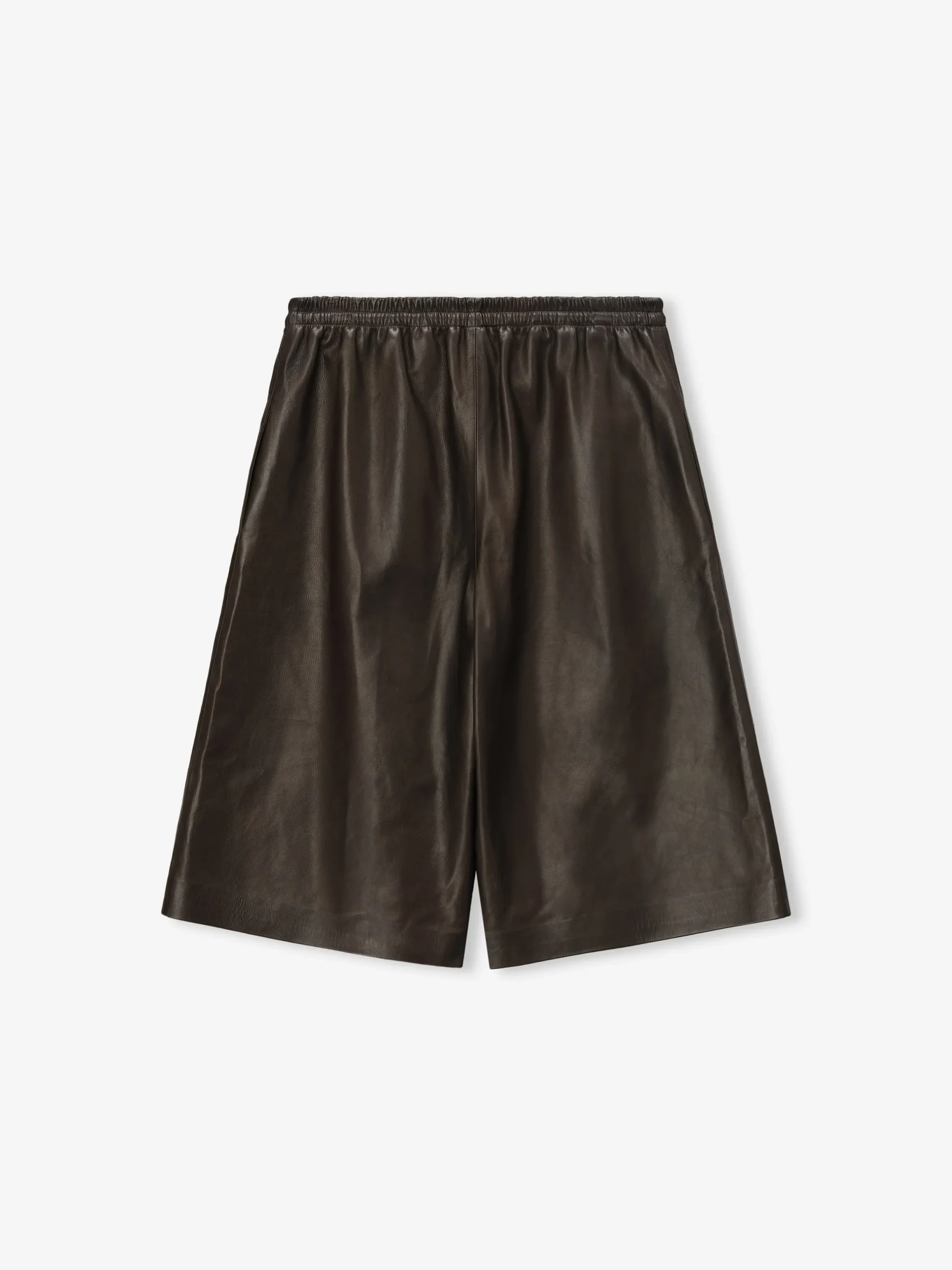 Womens Leather Drawstring Shorts