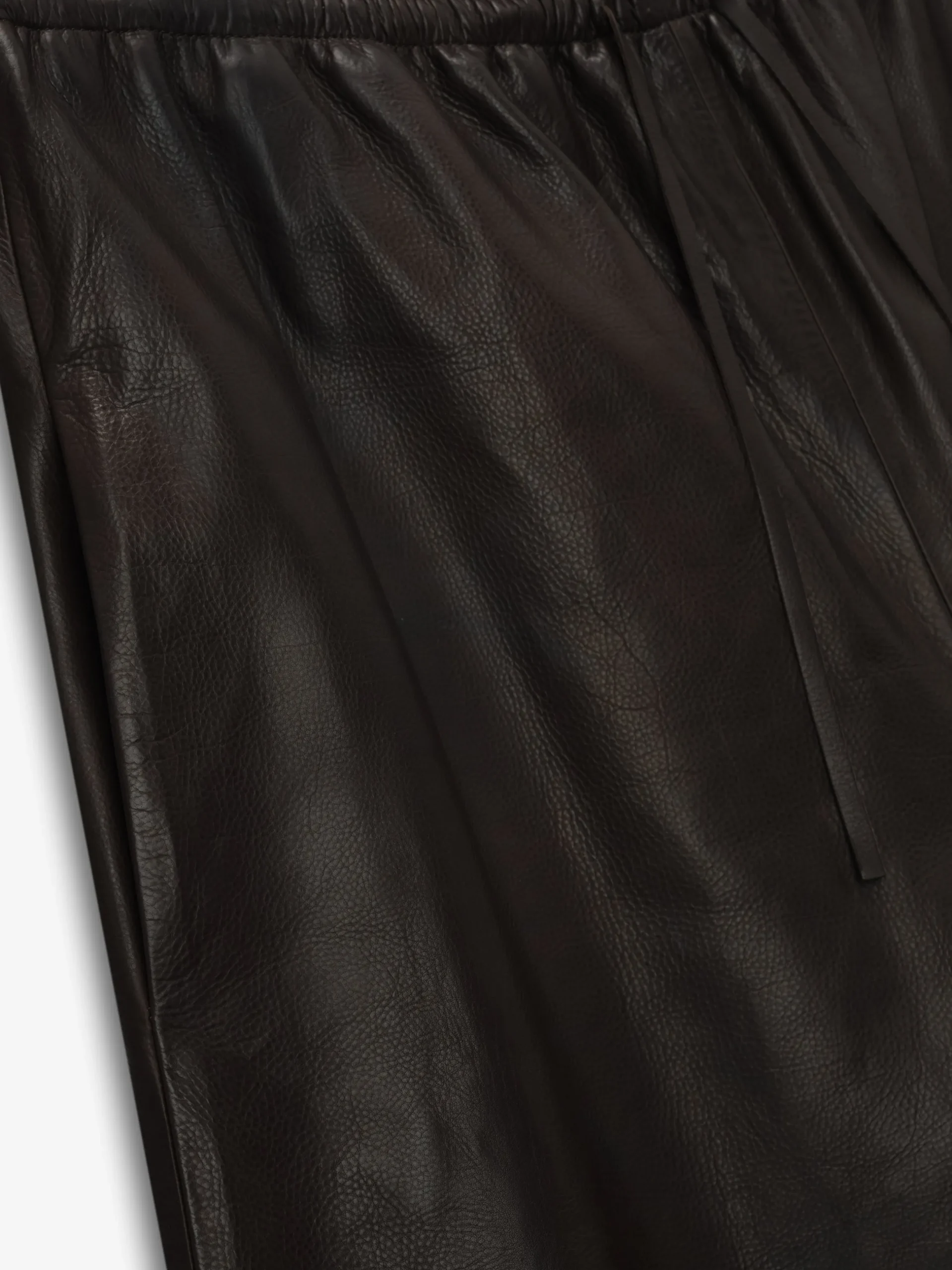 Womens Leather Drawstring Shorts