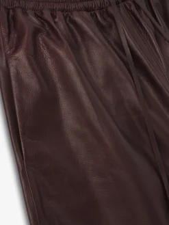 Womens Leather Drawstring Shorts