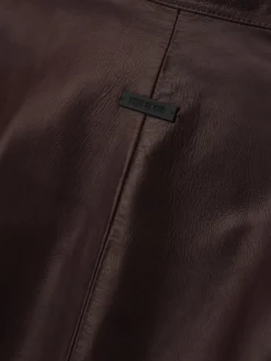 Womens Leather Track Jacket