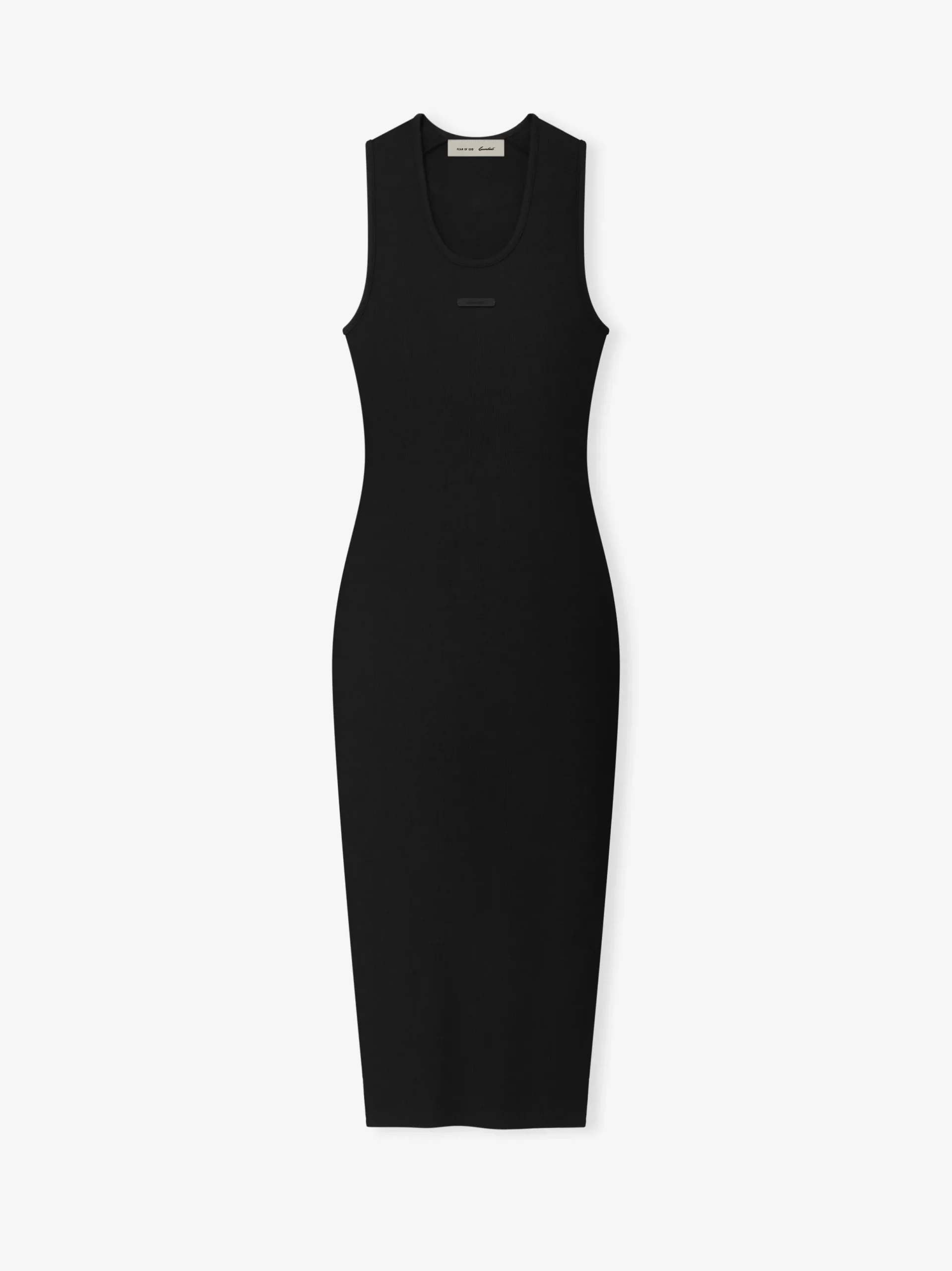 Womens Rib Knit Fitted Long Tank Dress