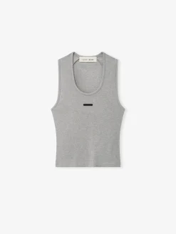 Womens Rib Knit Fitted Tank