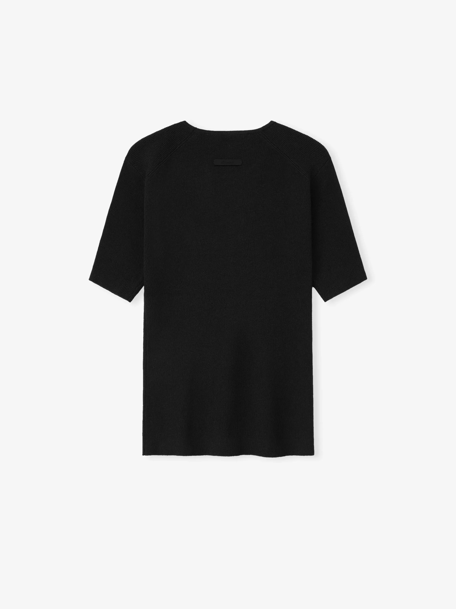 Womens Signature Rib Knit Fitted Short Sleeve Tee