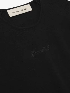 Womens Signature Rib Knit Fitted Short Sleeve Tee
