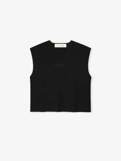 Womens Signature Rib Knit Cropped Top