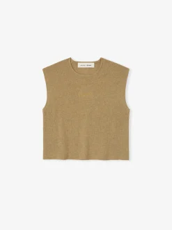 Womens Signature Rib Knit Cropped Top