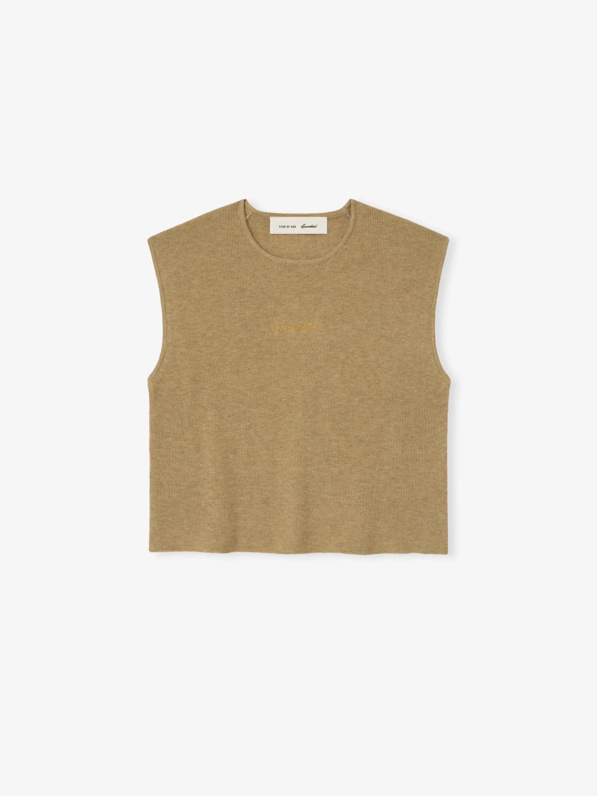 Womens Signature Rib Knit Cropped Top