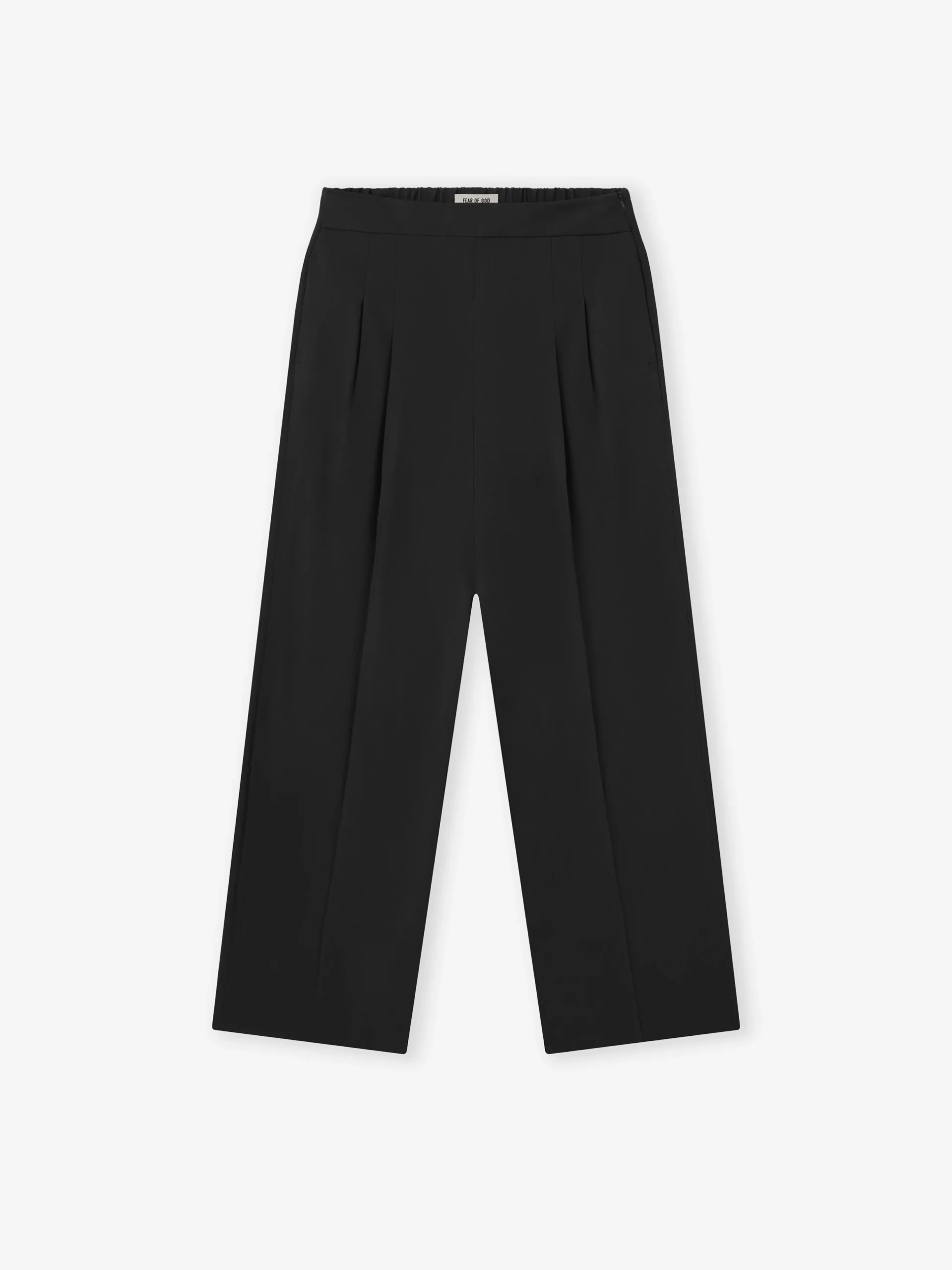 Womens Superfine Wool Twill Wide Leg Pants